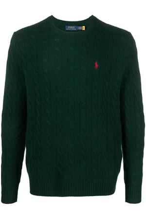 Maglione in lana e cashmere verde foresta RALPH LAUREN | 710876762004GREEN